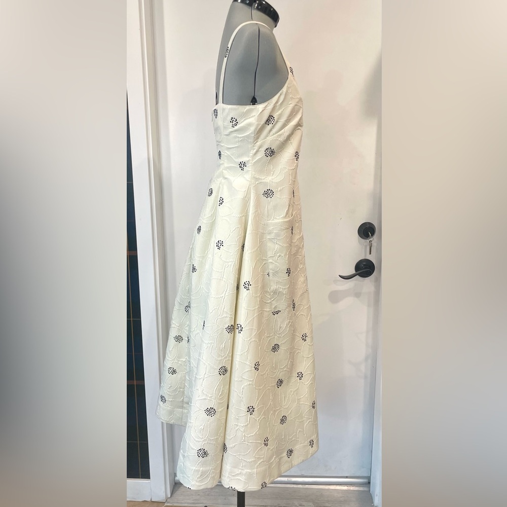 Rosie Assoulin Pocktail Dress, Cream&Black floral embossed Crepe, Midi, NWOT, 0 - Picture 10 of 16